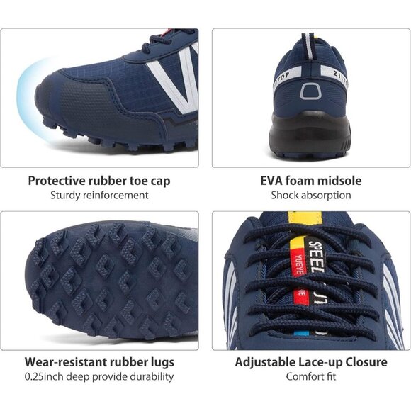 🆕 Men Blue Trail Running Shoes Waterproof Non-Slip All-Terrain Walking Hiking - Picture 2 of 7